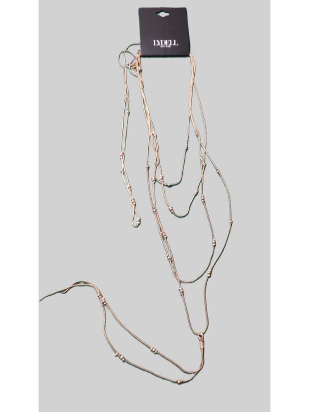 Lydell New York Layered Gold Tone Beaded Statement Necklace Multi Strand NEW